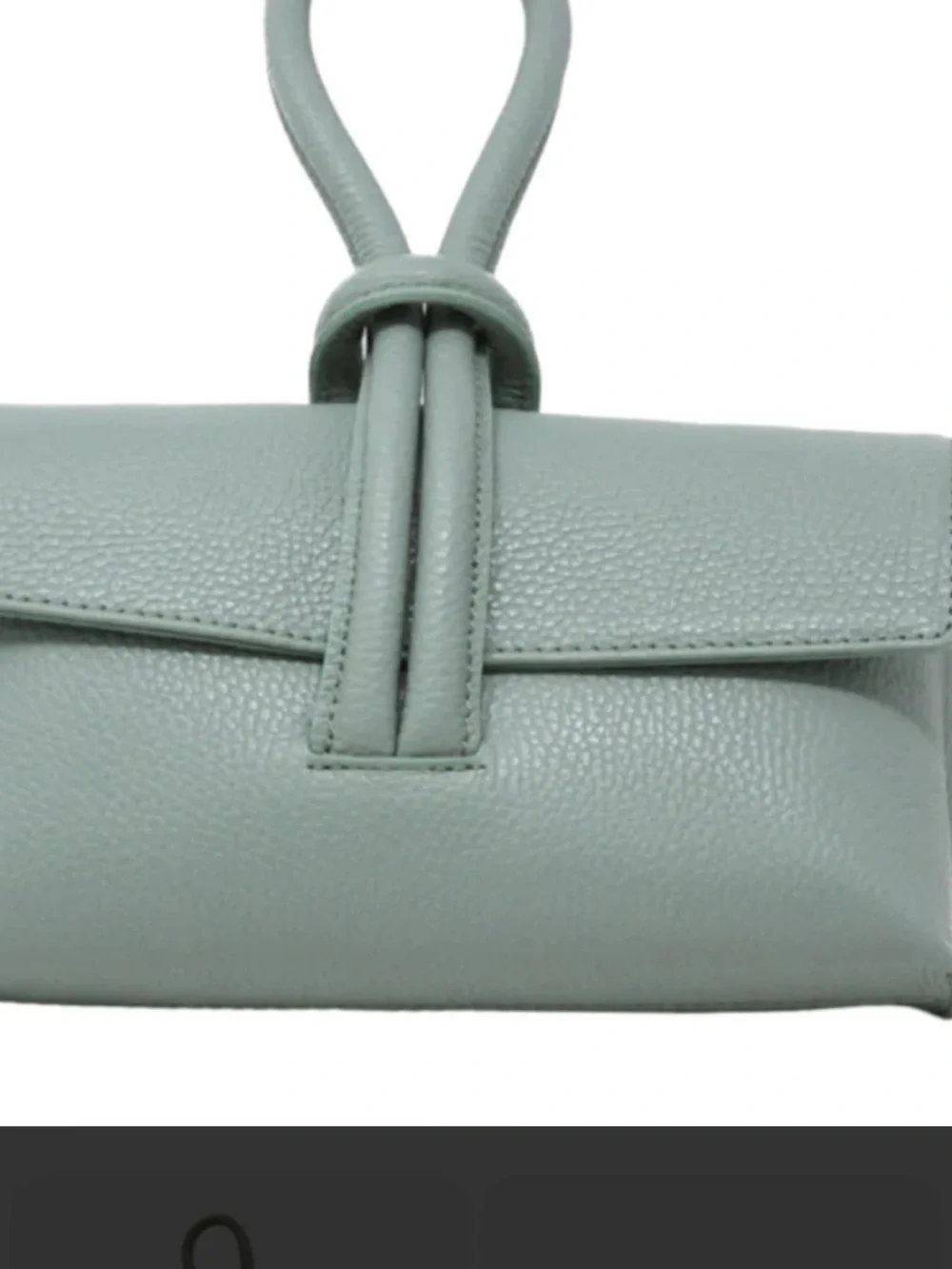 Borse in Pelle Sage Green ITALY Leather Knot Wristlet Clutch Crossbody NWOT